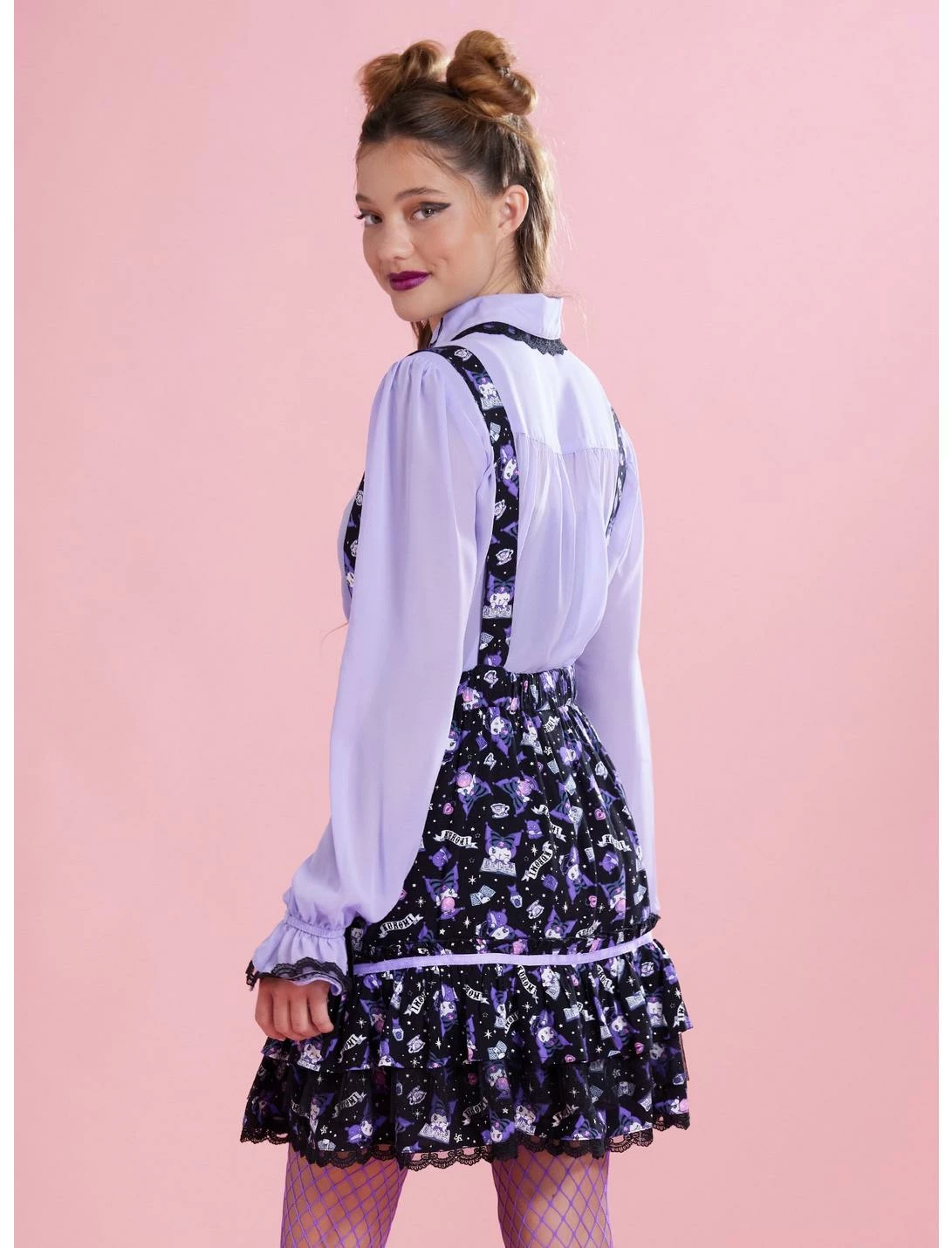HUNIVERS Kuromi Fortune Teller Tiered Suspender Skirt 3 HUNIVERS Kuromi Fortune Teller Tiered Suspender Skirt - Image 3