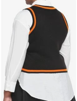 HUNIVERS Black & Orange Pumpkin Sweater Vest Plus Size -Dresses Online Store 18780359 av2