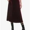 HUNIVERS Burgundy Velvet Maxi Skirt
