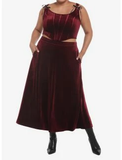 HUNIVERS Burgundy Velvet Maxi Skirt Plus Size 5 HUNIVERS Burgundy Velvet Maxi Skirt Plus Size -Dresses Online Store 18780486 av2