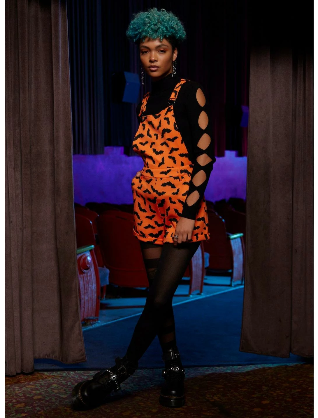 HUNIVERS Orange & Black Bat Shortalls 2 HUNIVERS Orange & Black Bat Shortalls - Image 2