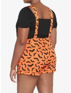 HUNIVERS Orange & Black Bat Shortalls Plus Size 8 HUNIVERS Orange & Black Bat Shortalls Plus Size -Dresses Online Store 18780585 av2