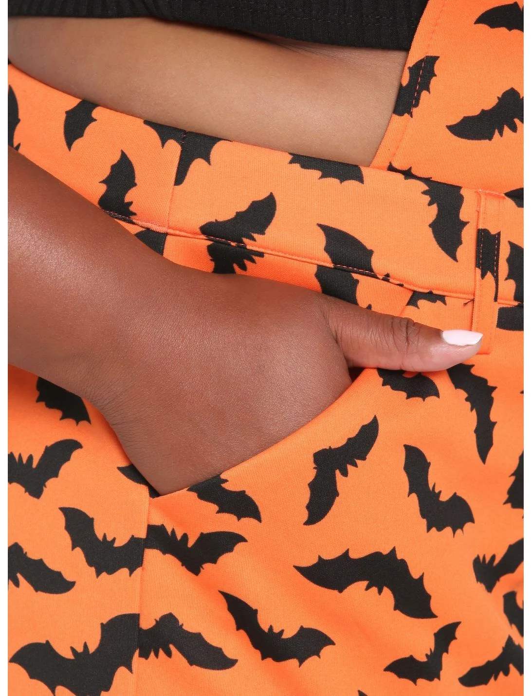 HUNIVERS Orange & Black Bat Shortalls Plus Size 5 HUNIVERS Orange & Black Bat Shortalls Plus Size - Image 5