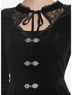 HUNIVERS Black Velvet Hi-Low Jacket -Dresses Online Store 18780629 av3