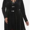HUNIVERS Black Velvet Hi-Low Jacket Plus Size