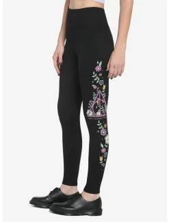 HUNIVERS Harry Potter Deathly Hallows Floral Leggings -Dresses Online Store 18780997 av2