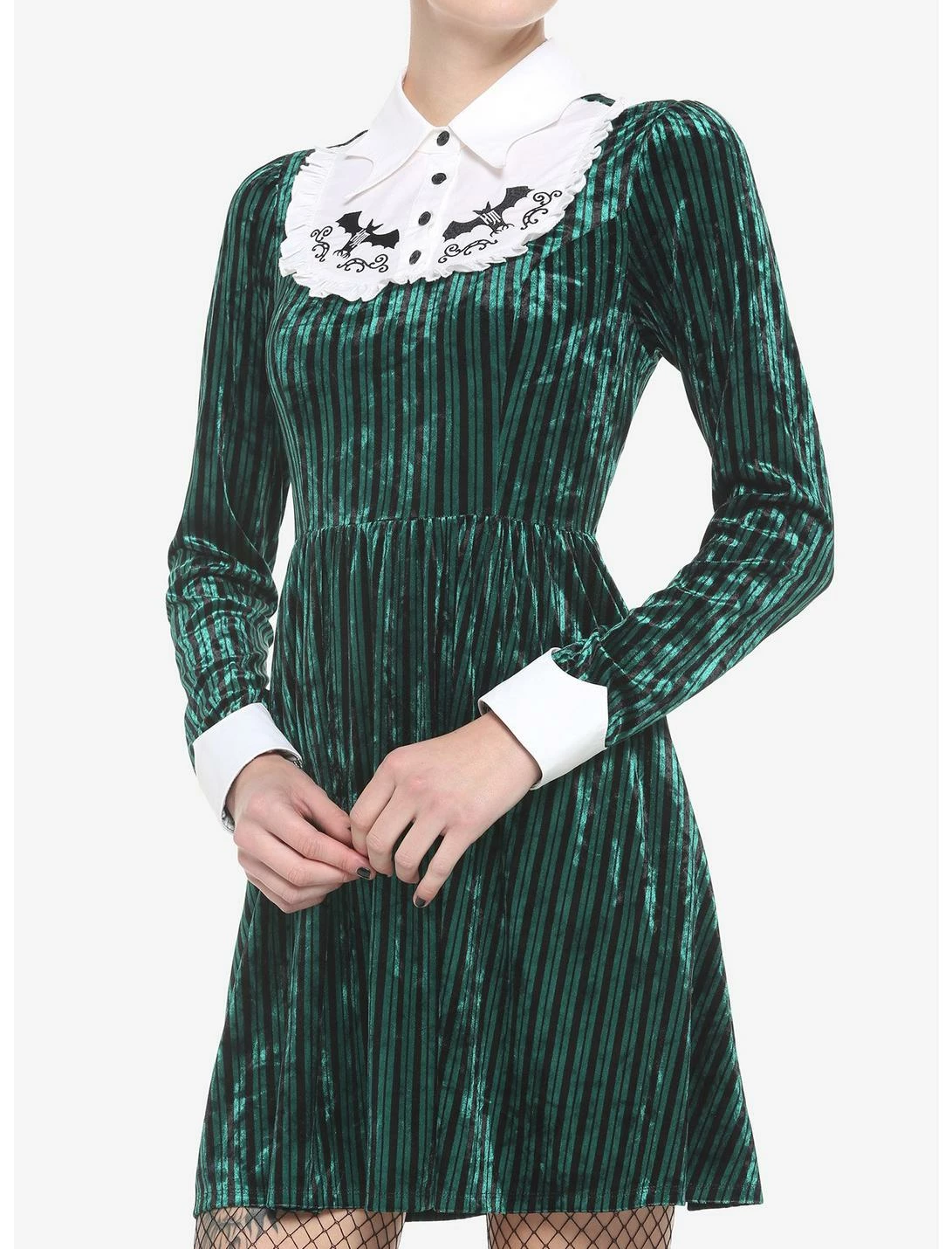 HUNIVERS Her Universe Disney The Haunted Mansion Ghost Host Velvet Long-Sleeve Dress 1 HUNIVERS Her Universe Disney The Haunted Mansion Ghost Host Velvet Long-Sleeve Dress