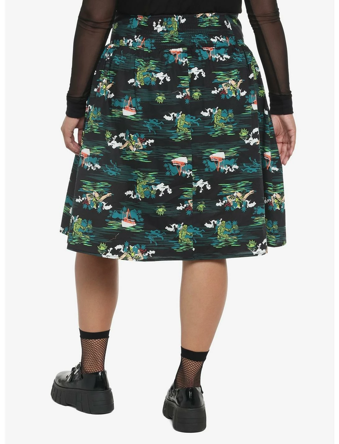 HUNIVERS Universal Monsters Creature From The Black Lagoon Allover Print Skirt Plus Size 2 HUNIVERS Universal Monsters Creature From The Black Lagoon Allover Print Skirt Plus Size - Image 2