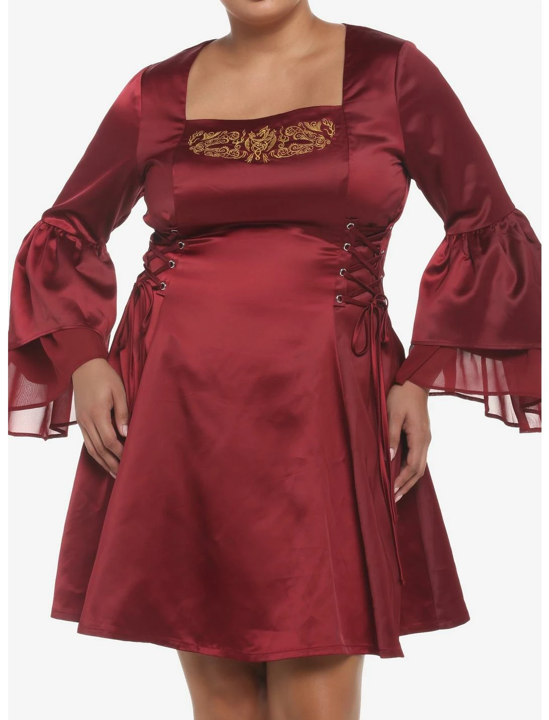 HUNIVERS House Of The Dragon Rhaenyra Targaryen Bell Sleeve Dress Plus Size 1 HUNIVERS House Of The Dragon Rhaenyra Targaryen Bell Sleeve Dress Plus Size