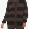 HUNIVERS Black & Brown Stripe Oversize Cardigan
