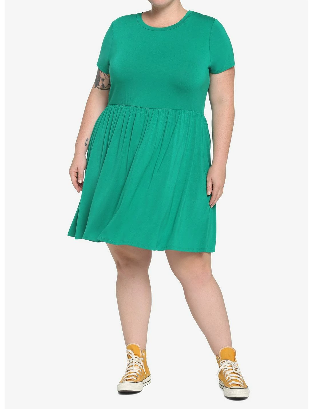 HUNIVERS Green Skater Dress Plus Size 2 HUNIVERS Green Skater Dress Plus Size - Image 2
