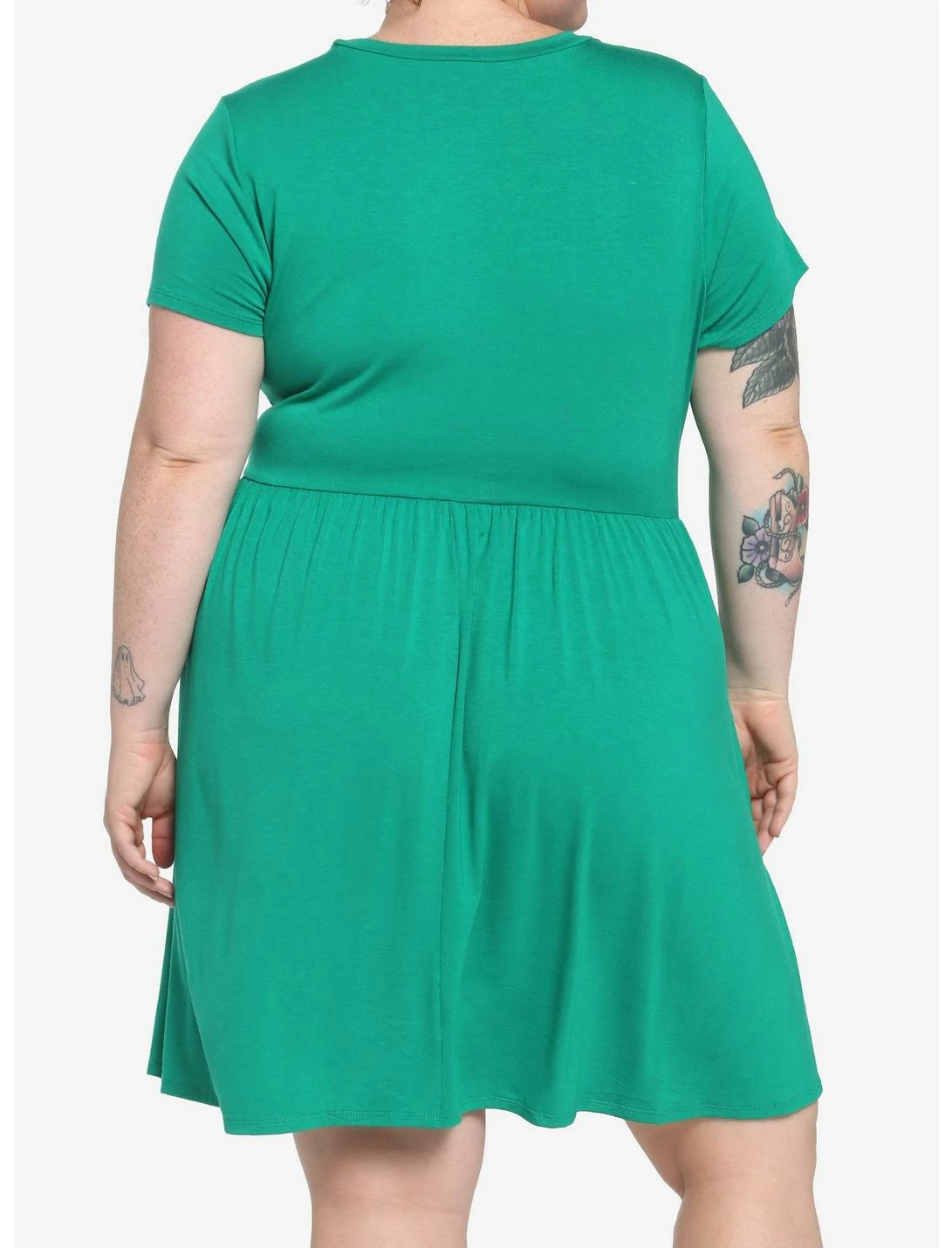 HUNIVERS Green Skater Dress Plus Size 3 HUNIVERS Green Skater Dress Plus Size - Image 3