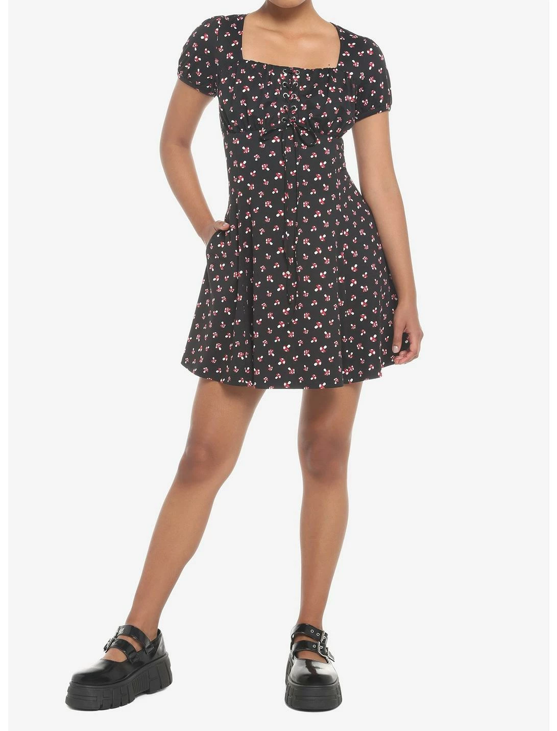 HUNIVERS Black Mushroom Empire Dress 2 HUNIVERS Black Mushroom Empire Dress - Image 2