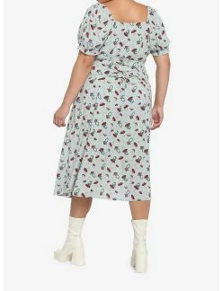 HUNIVERS Frog Mushroom Sage Green Empire Midi Dress Plus Size -Dresses Online Store 19001195 av2