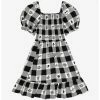 HUNIVERS Her Universe Disney The Nightmare Before Christmas Face Portraits Gingham Smocked Dress