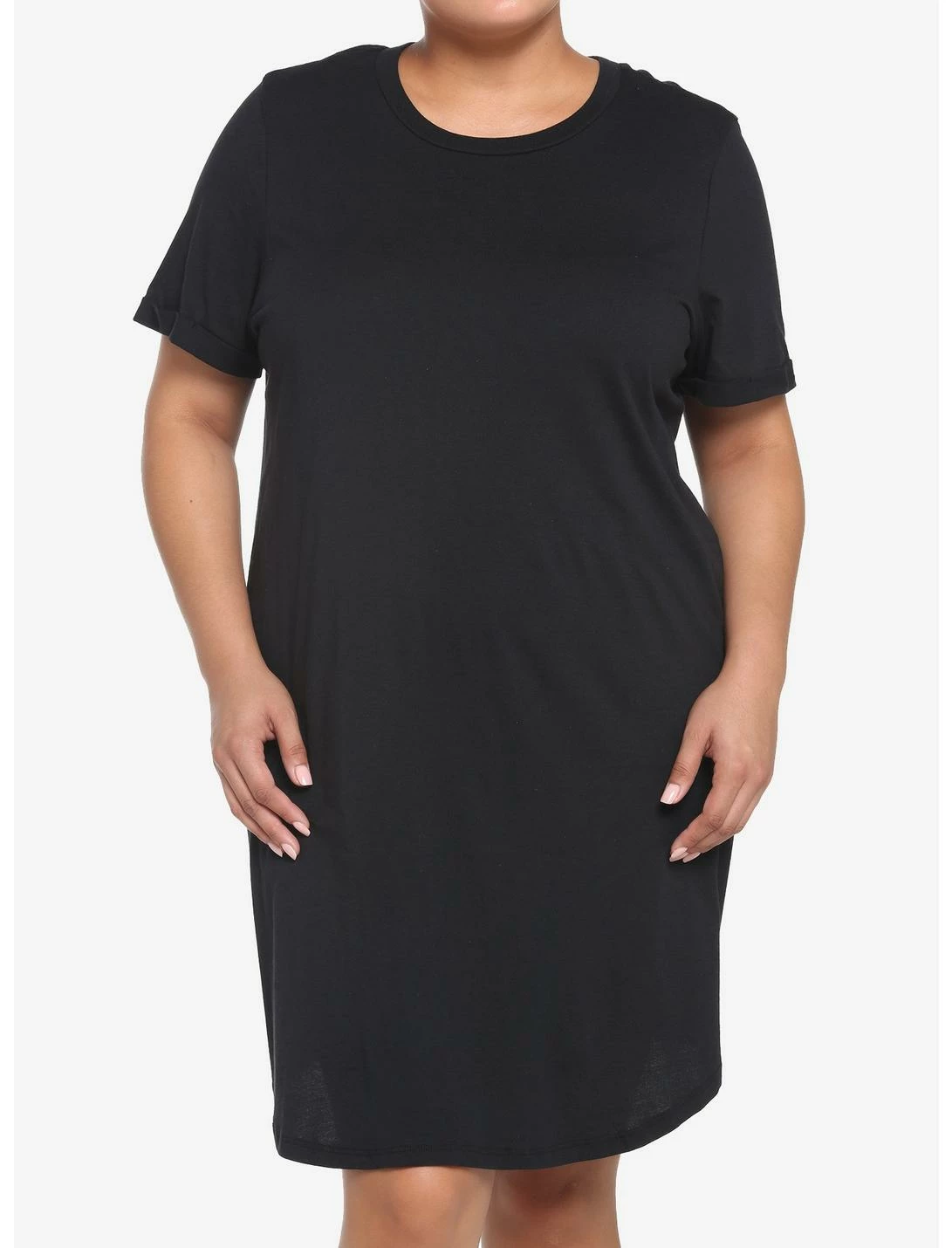 HUNIVERS Black T-Shirt Dress Plus Size 1 HUNIVERS Black T-Shirt Dress Plus Size