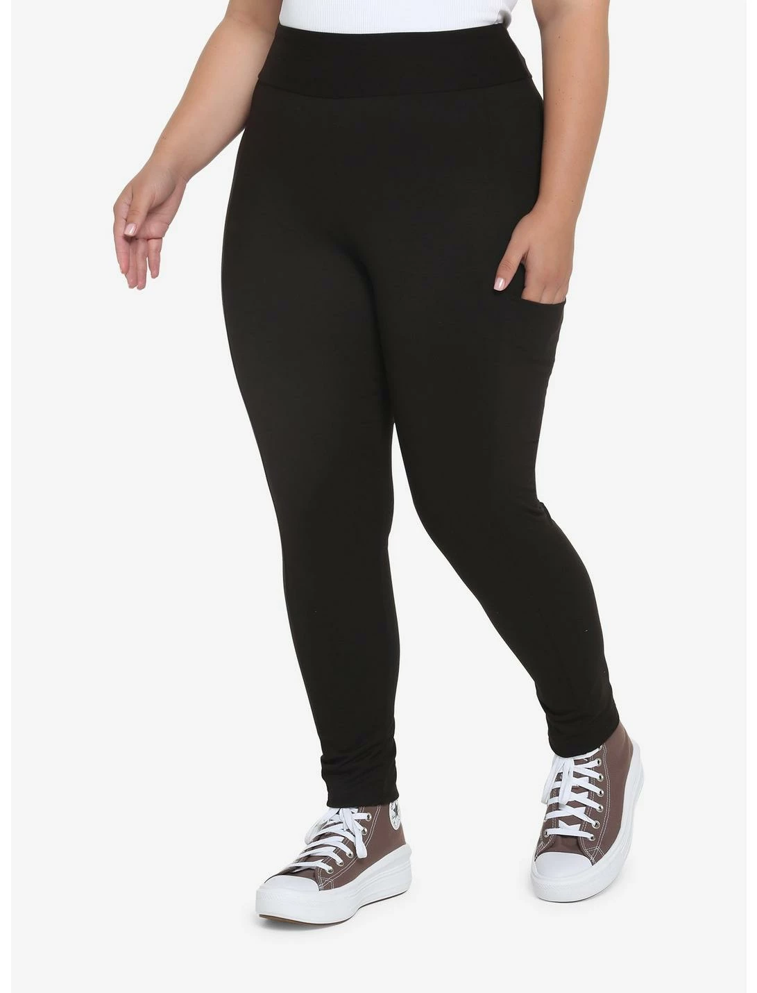 HUNIVERS Black Leggings With Pocket Plus Size 1 HUNIVERS Black Leggings With Pocket Plus Size
