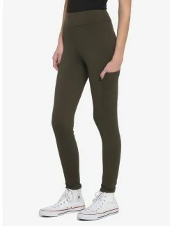 HUNIVERS Olive Leggings With Pocket