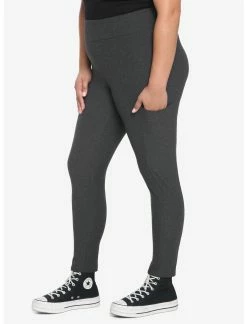 HUNIVERS Charcoal Grey Leggings With Pocket Plus Size -Dresses Online Store 19167990 av2