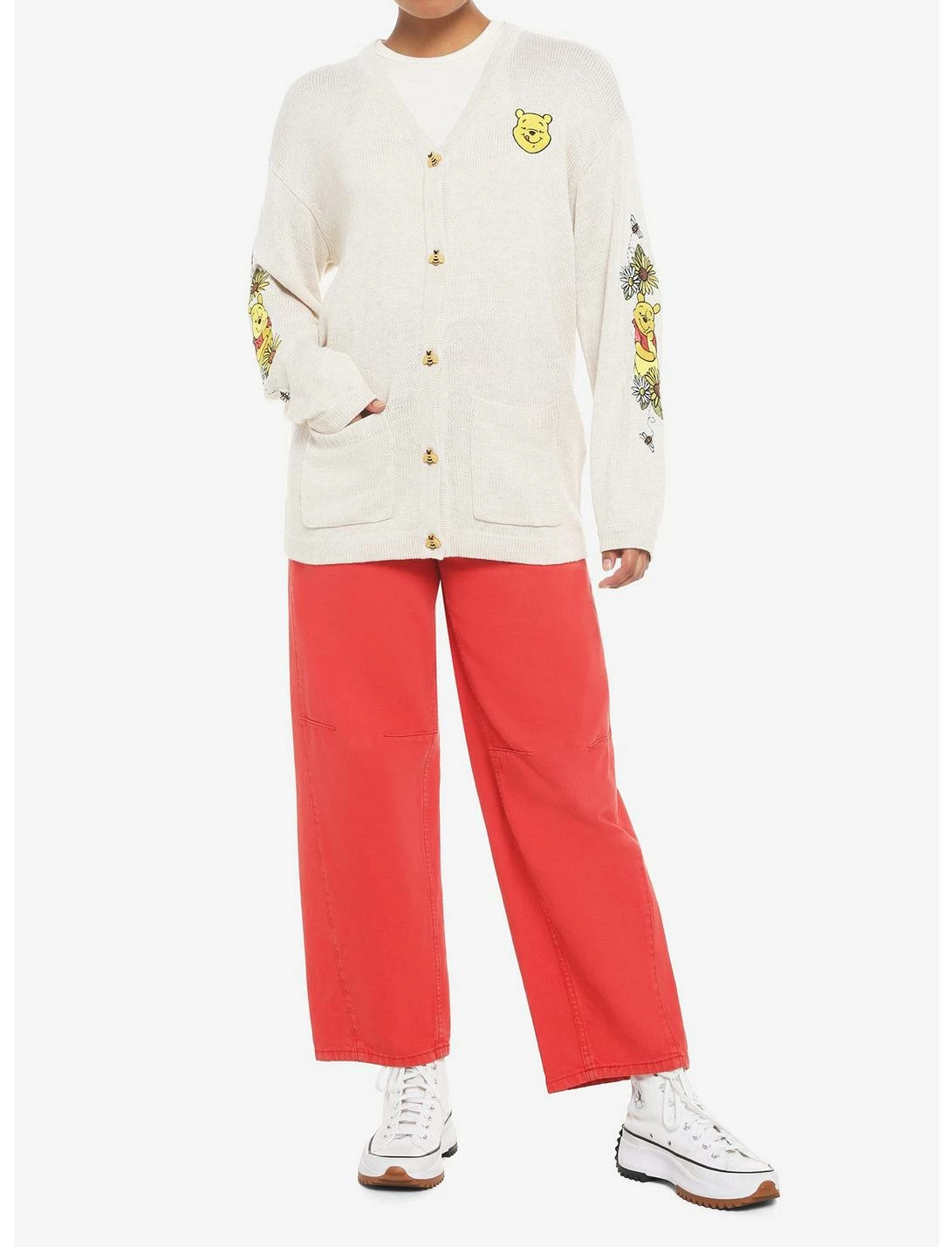 HUNIVERS Disney Winnie The Pooh Embroidered Oversized Cardigan 2 HUNIVERS Disney Winnie The Pooh Embroidered Oversized Cardigan - Image 2