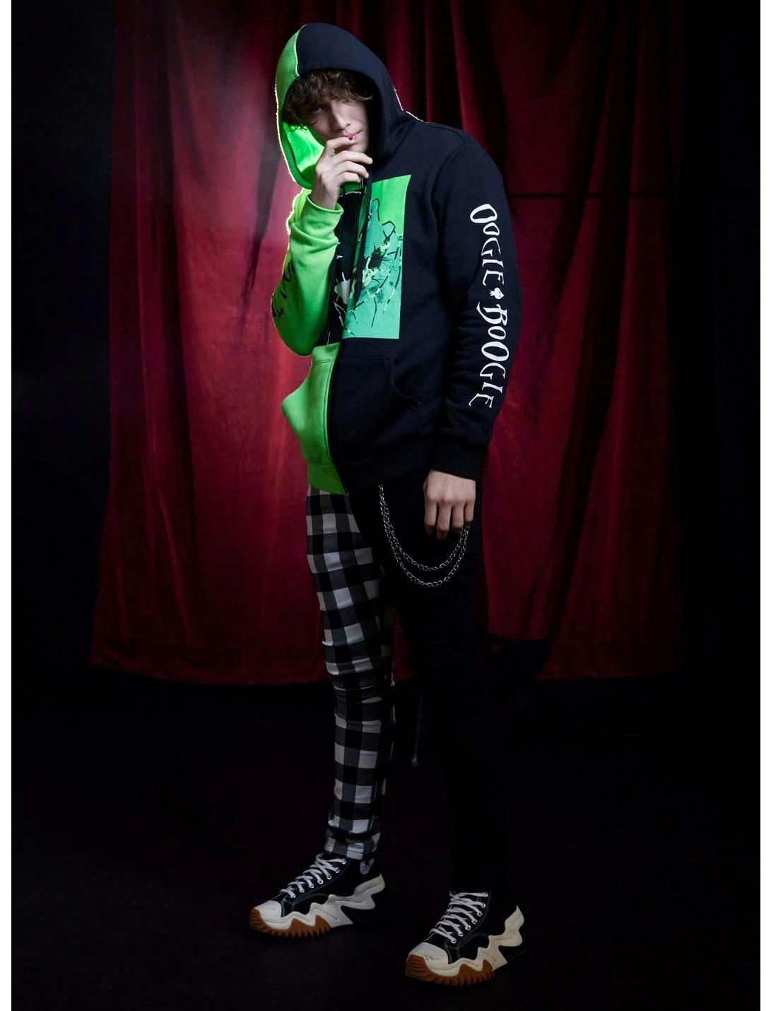 OURUNVRS The Nightmare Before Christmas Oogie Boogie Split Hoodie 2 OURUNVRS The Nightmare Before Christmas Oogie Boogie Split Hoodie - Image 2