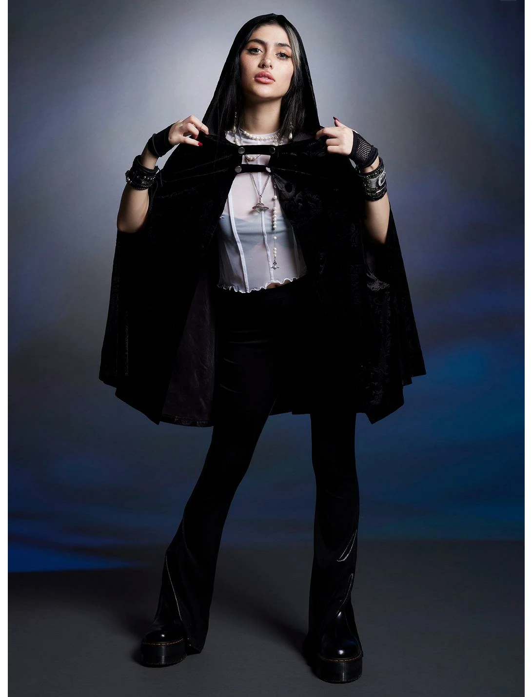 HUNIVERS The Nightmare Before Christmas Jack Velvet Hooded Cape 2 HUNIVERS The Nightmare Before Christmas Jack Velvet Hooded Cape - Image 2