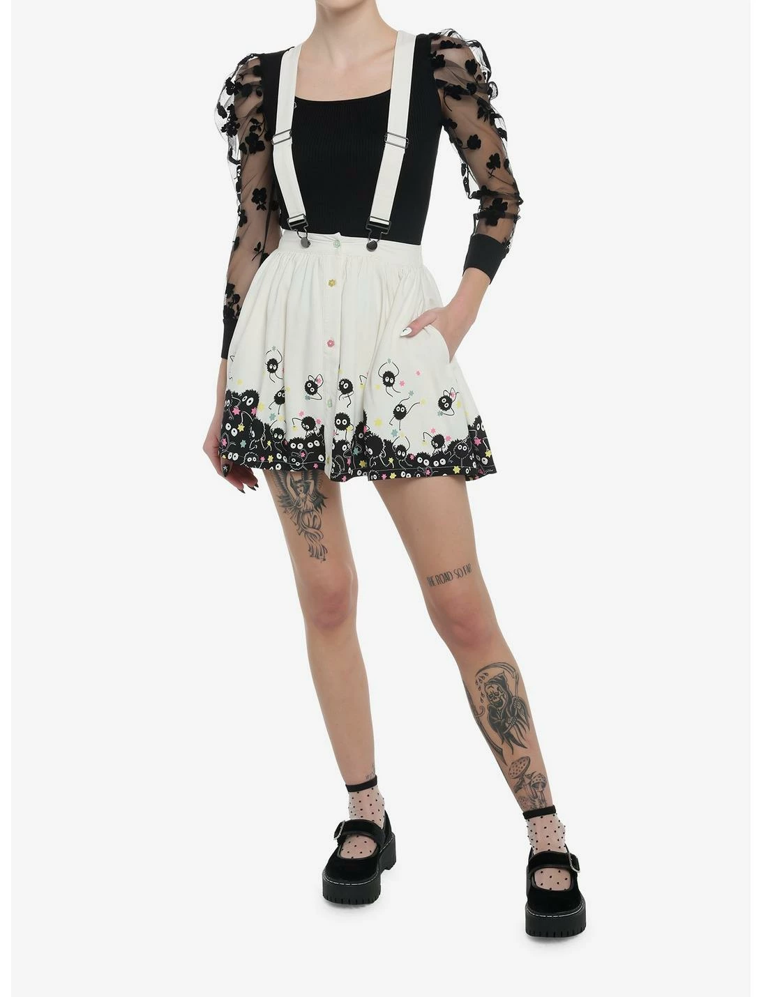 HUNIVERS Her Universe Studio Ghibli Spirited Away Soot Sprites Star Candy Suspender Skirt 2 HUNIVERS Her Universe Studio Ghibli Spirited Away Soot Sprites Star Candy Suspender Skirt - Image 2