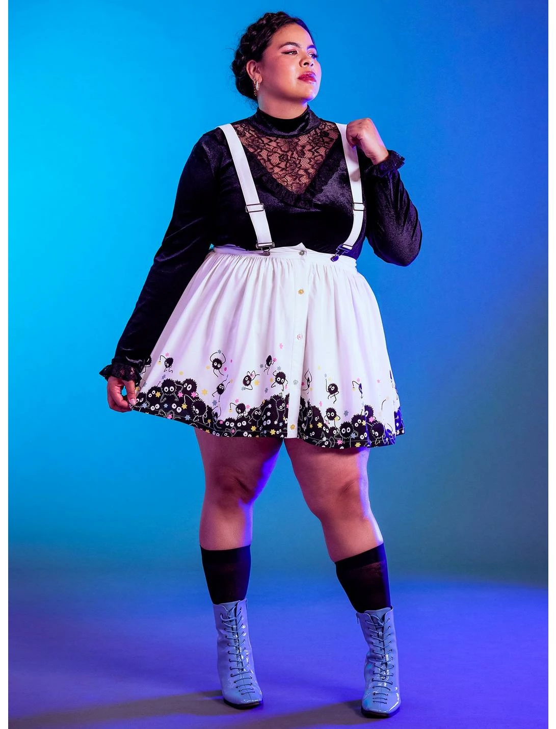 HUNIVERS Her Universe Studio Ghibli Spirited Away Soot Sprites Star Candy Suspender Skirt Plus Size 2 HUNIVERS Her Universe Studio Ghibli Spirited Away Soot Sprites Star Candy Suspender Skirt Plus Size - Image 2