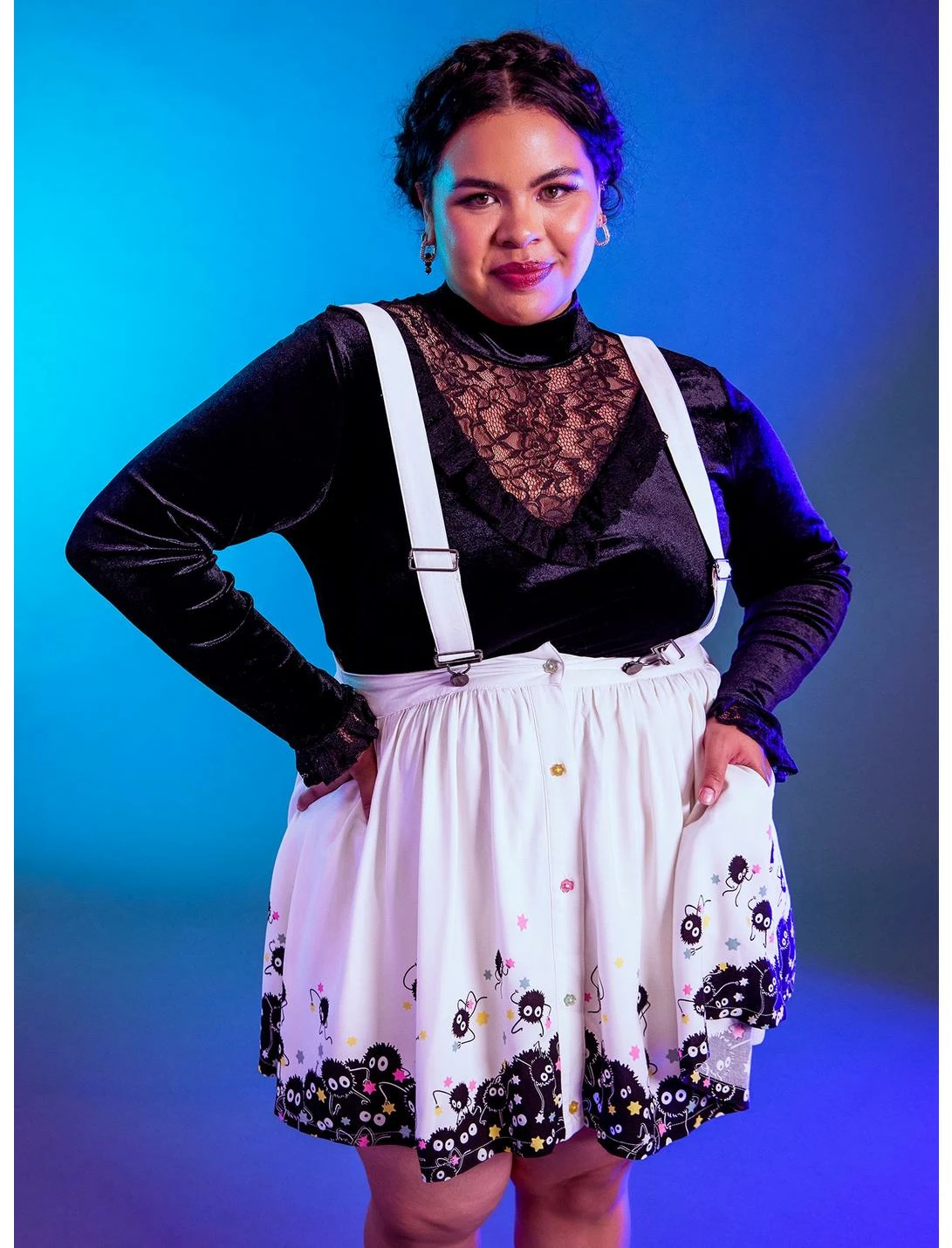 HUNIVERS Her Universe Studio Ghibli Spirited Away Soot Sprites Star Candy Suspender Skirt Plus Size 1 HUNIVERS Her Universe Studio Ghibli Spirited Away Soot Sprites Star Candy Suspender Skirt Plus Size