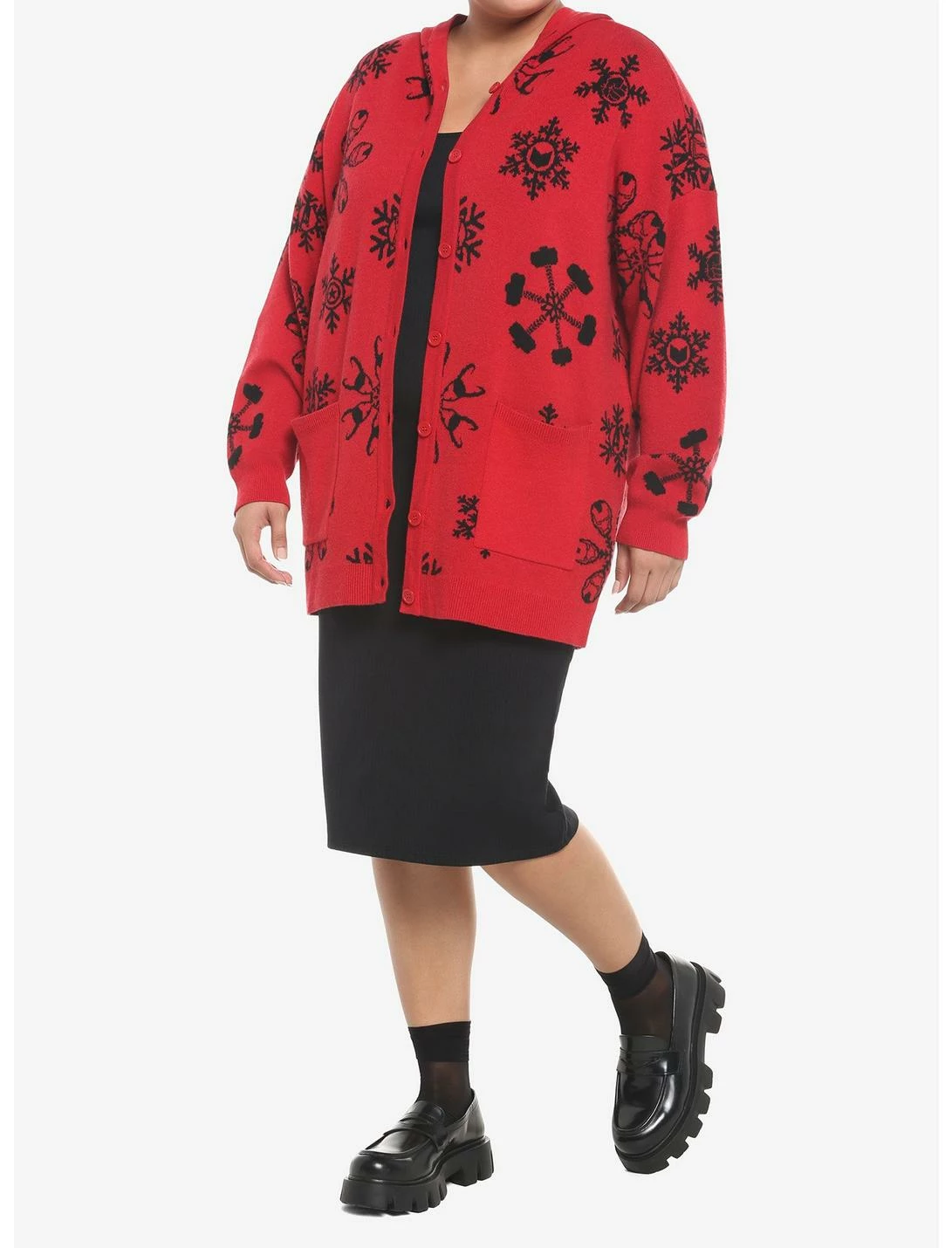 HUNIVERS Her Universe Marvel Snowflake Hooded Cardigan Plus Size 2 HUNIVERS Her Universe Marvel Snowflake Hooded Cardigan Plus Size - Image 2