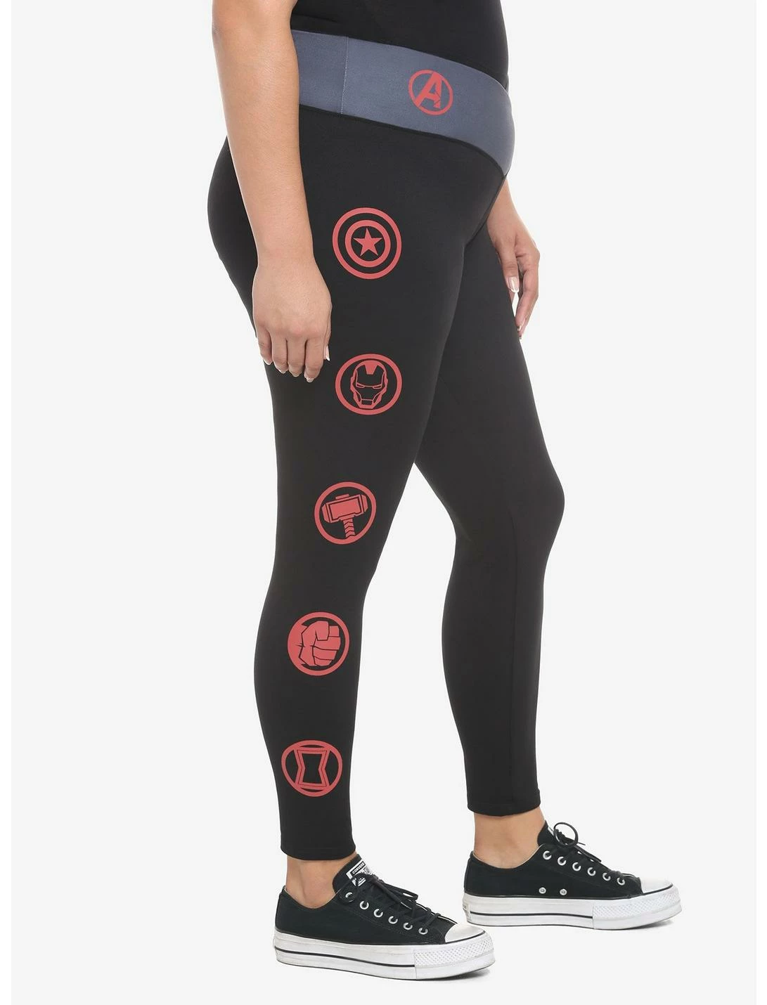 HUNIVERS Her Universe Marvel Avengers Icons Leggings Plus Size 3 HUNIVERS Her Universe Marvel Avengers Icons Leggings Plus Size - Image 3