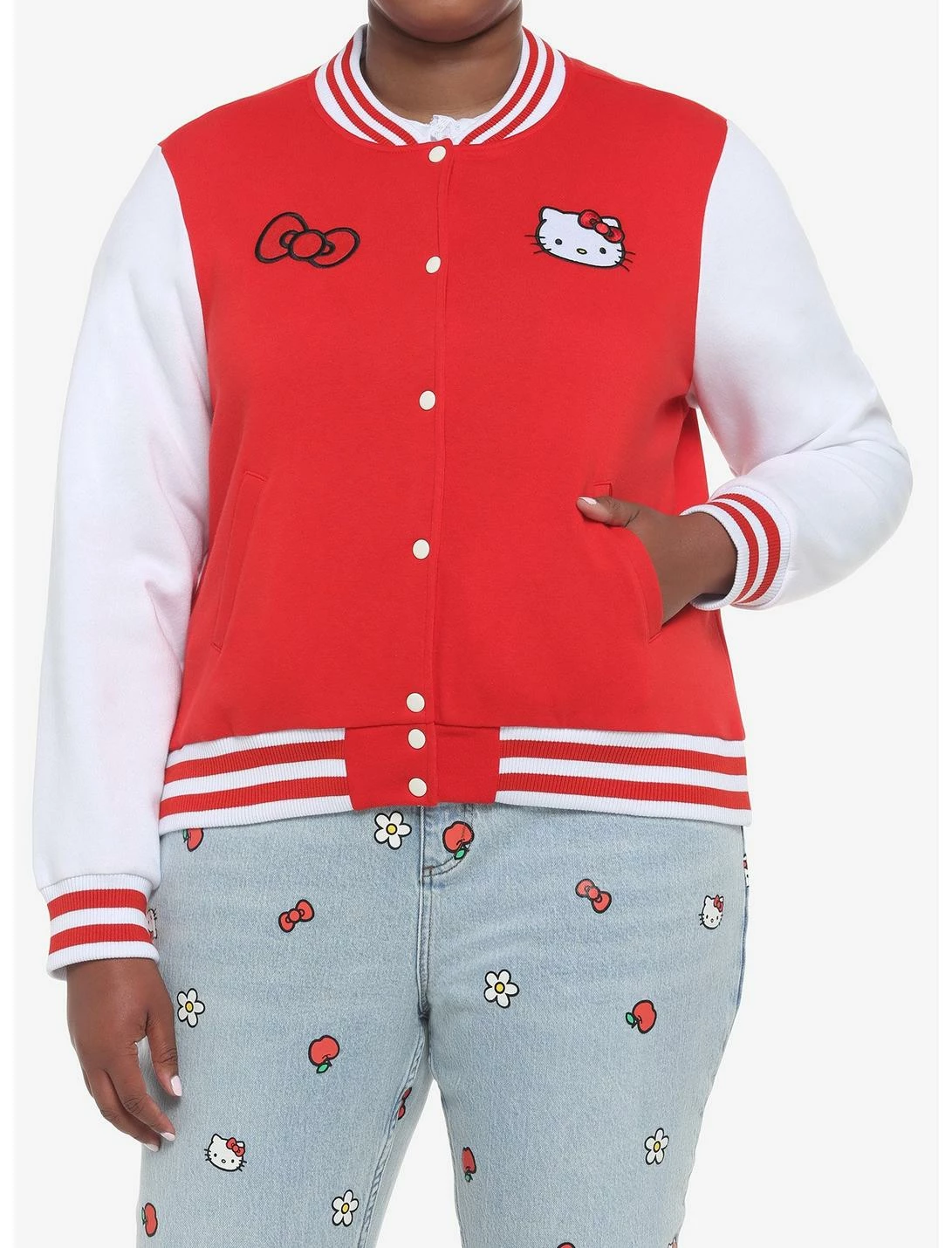 HUNIVERS Hello Kitty Varsity Jacket Plus Size 1 HUNIVERS Hello Kitty Varsity Jacket Plus Size