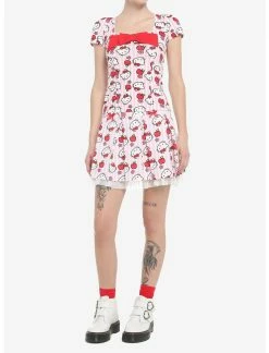 HUNIVERS Hello Kitty Apple Stripe Pleated Skirt 5 HUNIVERS Hello Kitty Apple Stripe Pleated Skirt -Dresses Online Store 19320197 av2