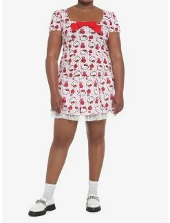 HUNIVERS Hello Kitty Apple Stripe Pleated Skirt Plus Size -Dresses Online Store 19320905 av2