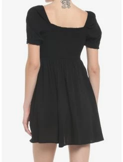 HUNIVERS Black Smocked Mini Dress 5 HUNIVERS Black Smocked Mini Dress -Dresses Online Store 19353762 av2
