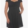 HUNIVERS Black Retro Sweetheart Dress Plus Size