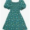 HUNIVERS Her Universe Disney Aladdin Icons Allover Print Smocked Dress