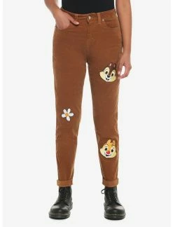 Dresses Online Store 59 HUNIVERS Disney Chip 'N' Dale Embroidered Corduroy Mom Jeans