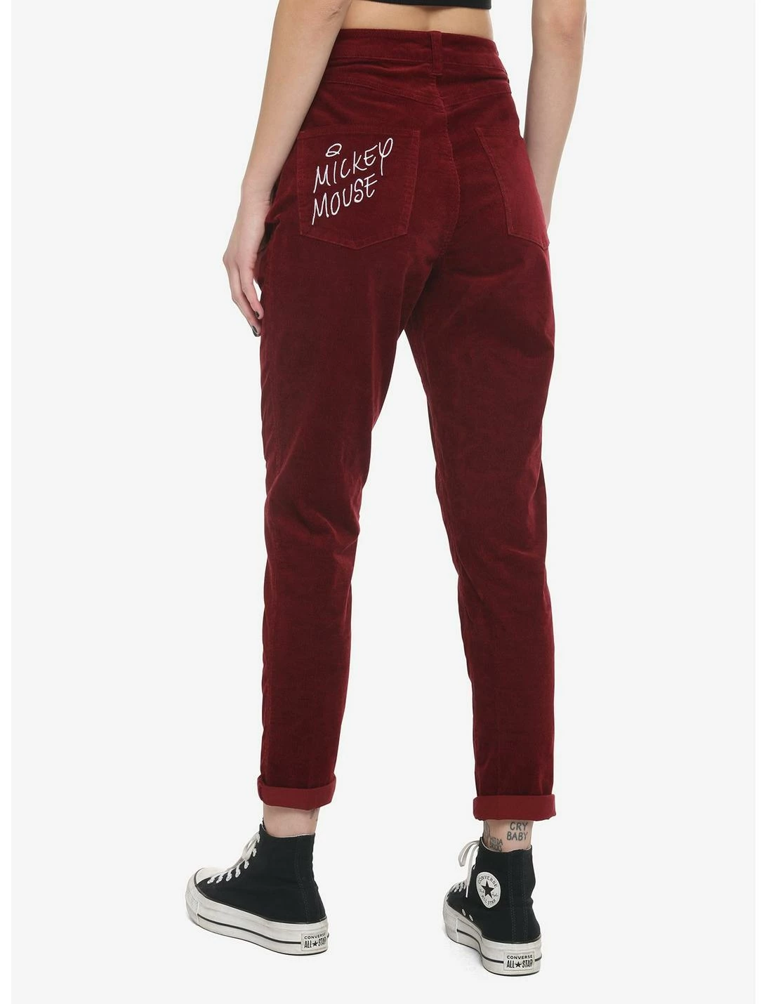 HUNIVERS Disney Mickey Mouse Embroidered Corduroy Mom Pants 2 HUNIVERS Disney Mickey Mouse Embroidered Corduroy Mom Pants - Image 2