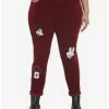 HUNIVERS Disney Mickey Mouse Embroidered Corduroy Mom Pants Plus Size