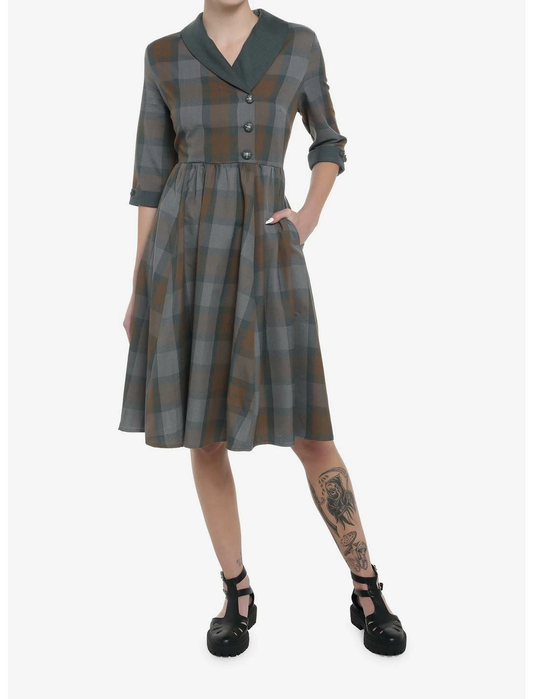 HUNIVERS Her Universe Outlander Tartan Plaid Swing Dress 2 HUNIVERS Her Universe Outlander Tartan Plaid Swing Dress - Image 2