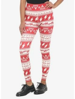HUNIVERS Harry Potter Icon Holiday Fair Isle Leggings