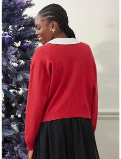 HUNIVERS Her Universe Holiday Retro Mistletoe Skimmer Cardigan -Dresses Online Store 19496934 av2