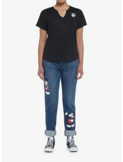 HUNIVERS Her Universe Disney Mickey Mouse Dark Wash Mom Jeans -Dresses Online Store 19516301 av2