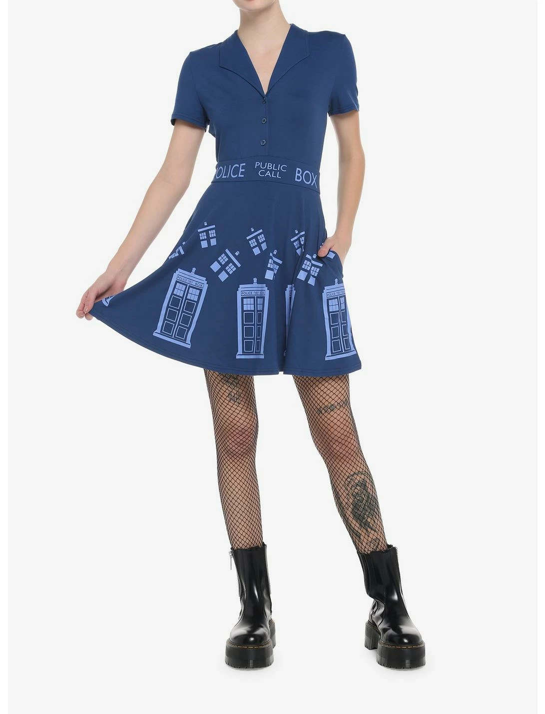 HUNIVERS Her Universe Doctor Who TARDIS Retro Dress 2 HUNIVERS Her Universe Doctor Who TARDIS Retro Dress - Image 2