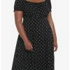 Null Black Crescent Moon Puff Sleeve Midi Dress Plus Size