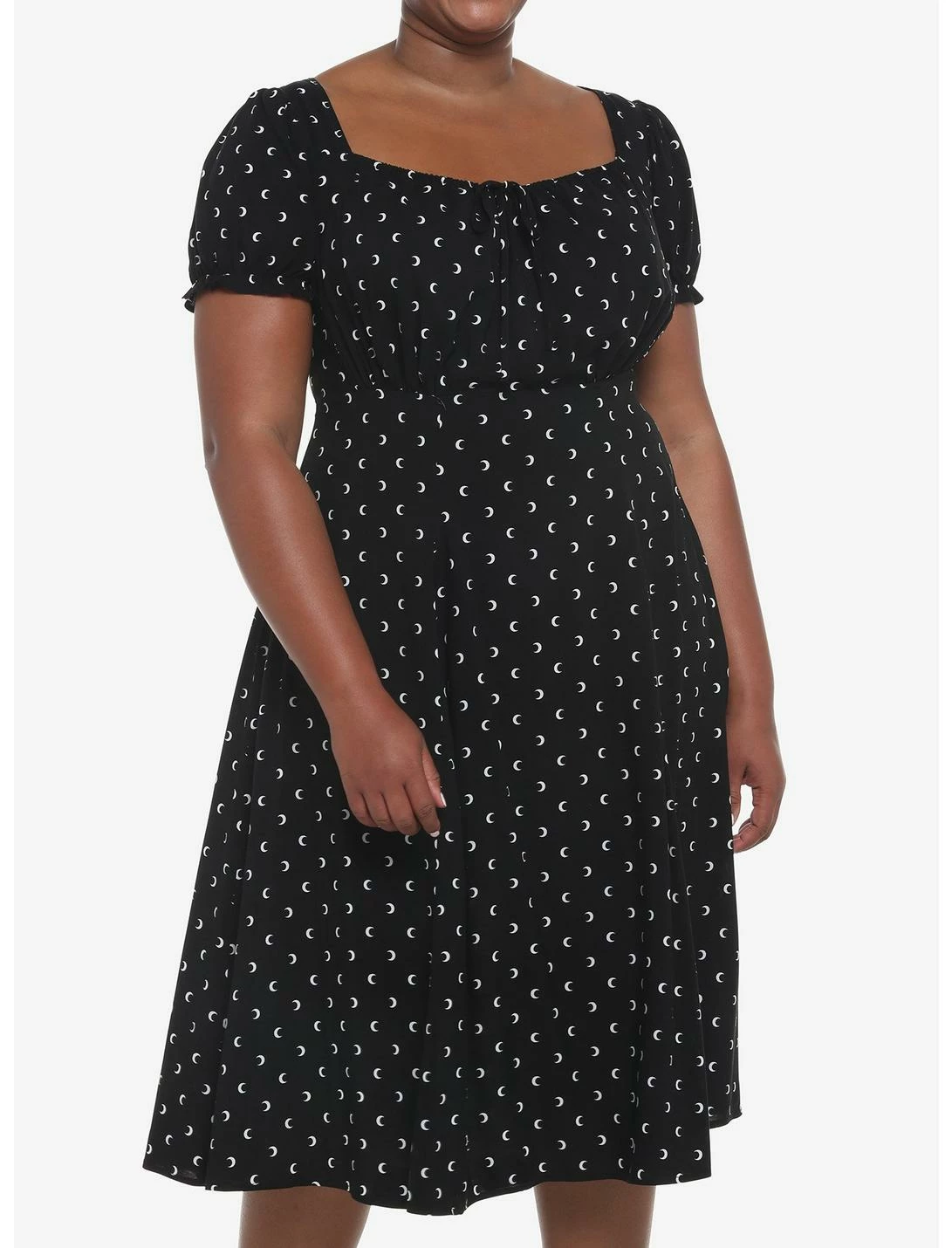 Null Black Crescent Moon Puff Sleeve Midi Dress Plus Size 1 Null Black Crescent Moon Puff Sleeve Midi Dress Plus Size