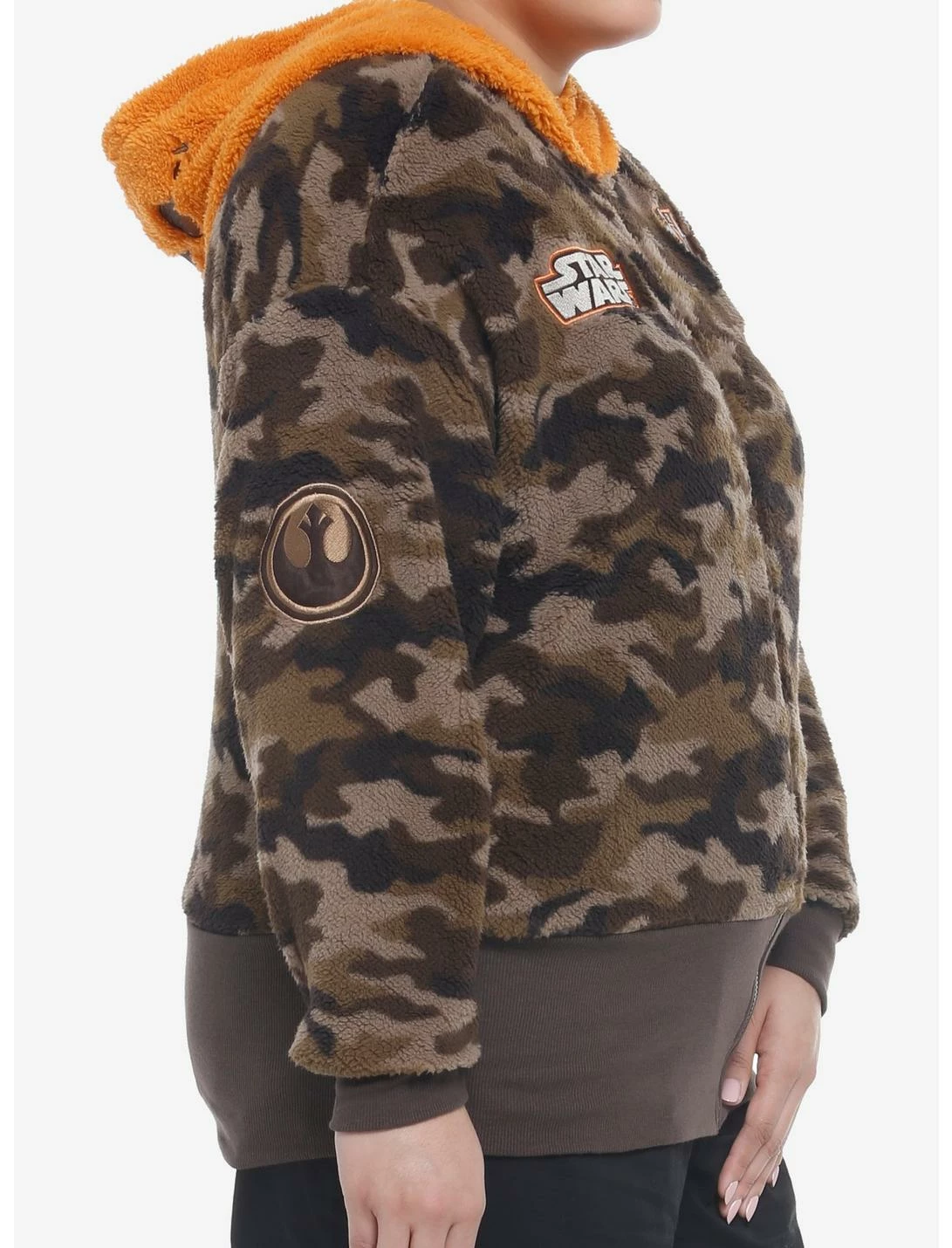 HUNIVERS Her Universe Star Wars Ewok Sherpa Camouflage Hoodie Plus Size 4 HUNIVERS Her Universe Star Wars Ewok Sherpa Camouflage Hoodie Plus Size - Image 4