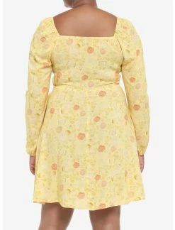 HUNIVERS Disney Beauty And The Beast Floral Long-Sleeve Dress Plus Size -Dresses Online Store 19621030 av2
