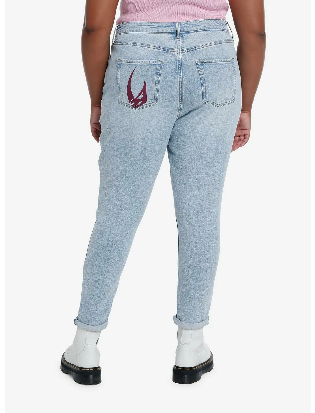 HUNIVERS Her Universe Star Wars The Mandalorian Faces Mom Jeans Plus Size 2 HUNIVERS Her Universe Star Wars The Mandalorian Faces Mom Jeans Plus Size - Image 2